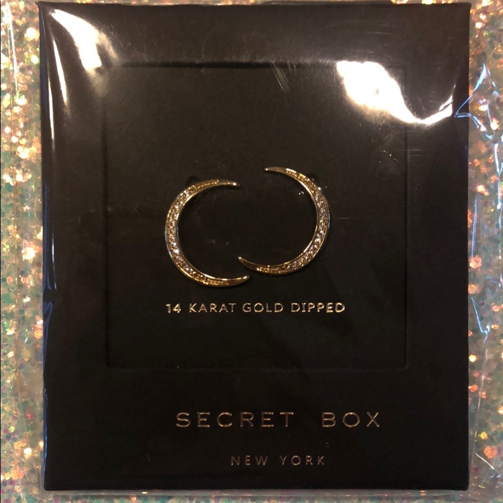 Secret Box New York Crescent Moon Earrings